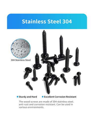 Kit de Tornillos de Acero Inoxidable DIVANC 550Pcs Cabeza Pan