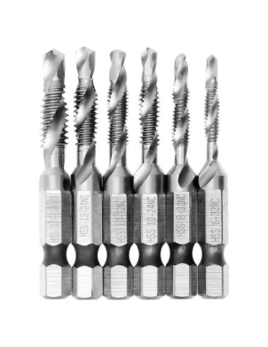 Juego de Brocas y Machos de Rosca AUTOTOOLHOME 6 Piezas HSS