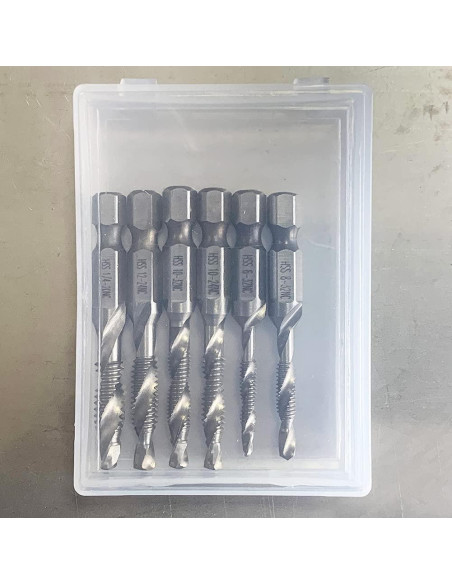 Juego de Brocas y Machos de Rosca AUTOTOOLHOME 6 Piezas HSS