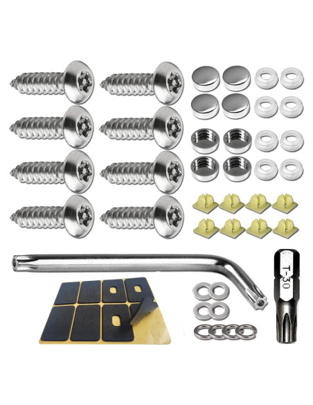 Tornillos Antirrobo M6 de Acero Inoxidable para Placas de Matrícula