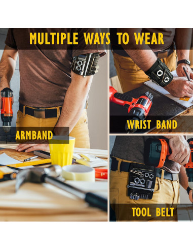 Pulsera Magnética PRIKETY - Organizador de Herramientas 15 Imanes