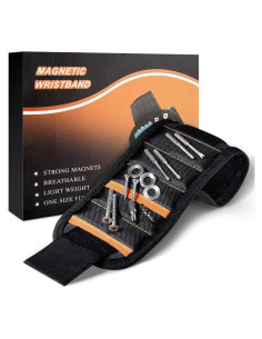 Pulsera Magnética SYTONGTONG con 15 Imanes Fuertes - Negro-naranja