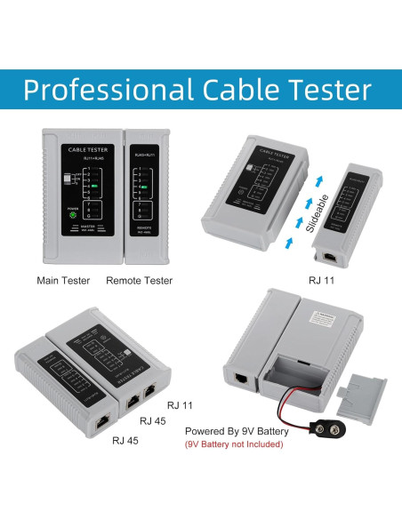 Kit de Herramientas de Crimpado RJ45 Pasante YWNEGWE K14 144PCS Kit de Herramientas de Crimpado RJ45 Pasante YWNEGWE K14 144PCS