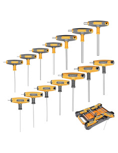 Juego de Llaves Allen T-handle 14 Piezas Mulwark Métricas y SAE