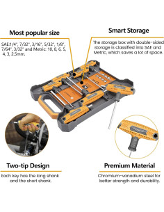 Juego de Llaves Allen T-handle 14 Piezas Mulwark Métricas y SAE 2