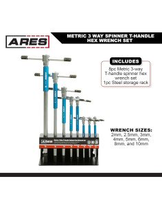 Juego de Llaves Allen T-Handle ARES 8 Piezas Métricas 2-10mm 2