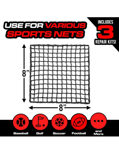 Kit de Reparación de Redes GoSports - 3 Parches 20x20 cm