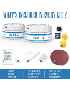 Kit de Reparación de Baños Ankita 3.7oz Fibra de Vidrio Impermeable 2