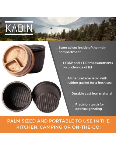 Molino de Especias KABIN - Molinillo Manual de Hierro Fundido