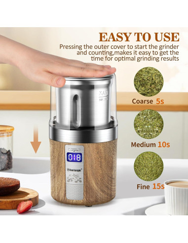 Molinillo Eléctrico de Especias COOL KNIGHT 80g Acero Inoxidable