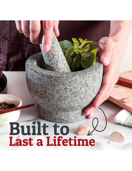 Conjunto de Mortero y Mano de Mortero PriorityChef 1.5 Tazas Granito