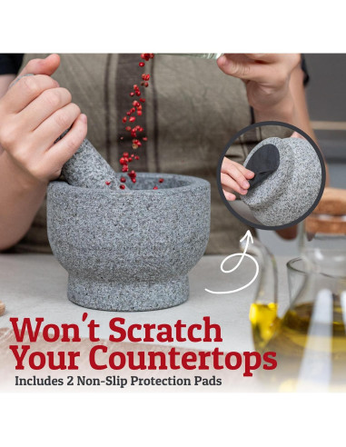 Conjunto de Mortero y Mano de Mortero PriorityChef 1.5 Tazas Granito