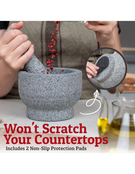 Conjunto de Mortero y Mano de Mortero PriorityChef 1.5 Tazas Granito