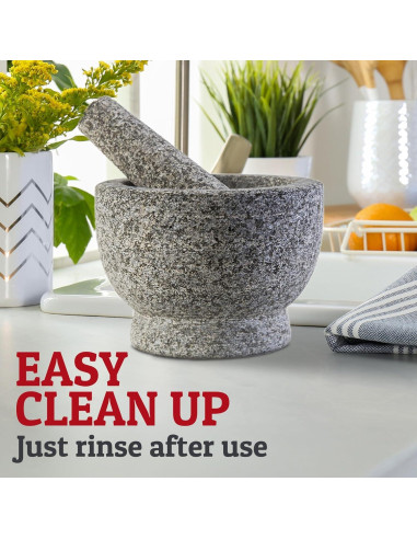 Conjunto de Mortero y Mano de Mortero PriorityChef 1.5 Tazas Granito