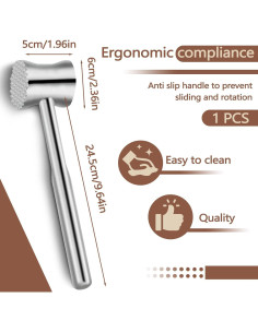 Mazo Aplanador de Carne Yitexin Acero Inoxidable 24.5 cm Plata 2