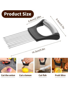 Soporte Cortar Cebolla JIEYAO Acero Inoxidable 14.3x9.4cm 2