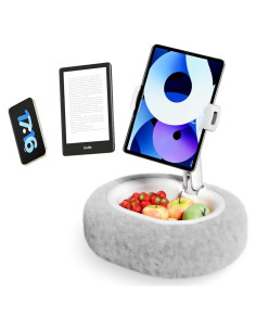 Soporte de Almohada SupeDesk Gris Suave con Tazón de Almacenamiento