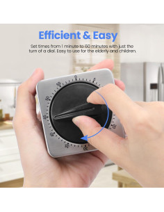 Temporizador de Cocina Mecánico Albayrak 100% Acero Inoxidable 2