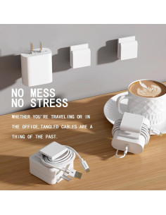 Enrollador de Cable de Cargador Móvil Blanco - Organizador S12 2