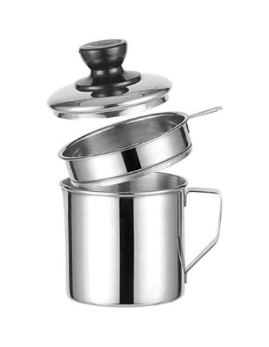 Contenedor de grasa Xunda 1.2L con colador de acero inoxidable