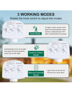 Sensor de Movimiento Treewell 2 Pack 240 Ajustable 18.3m 2