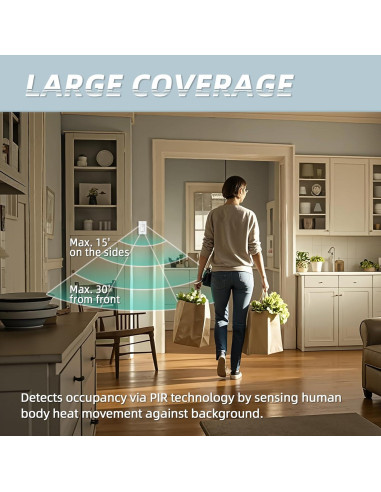 Interruptor de Luz ECOELER con Sensor de Movimiento PIR Blanco