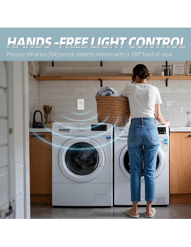 Interruptor de Luz ECOELER con Sensor de Movimiento PIR Blanco