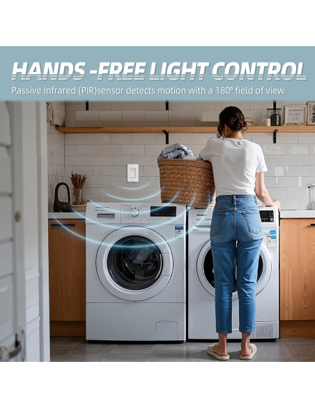 Interruptor de Luz ECOELER con Sensor de Movimiento PIR Blanco