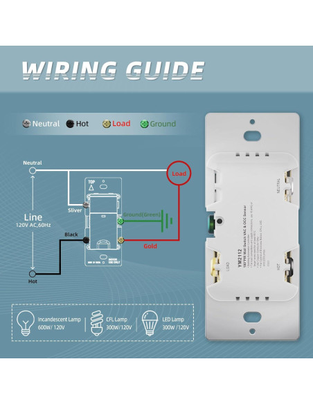 Interruptor de Luz ECOELER con Sensor de Movimiento PIR Blanco