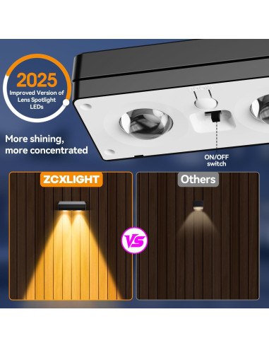 Luces Solares IP65 ZXCLIGHT para Cercas Exteriores 12 Modos RGB