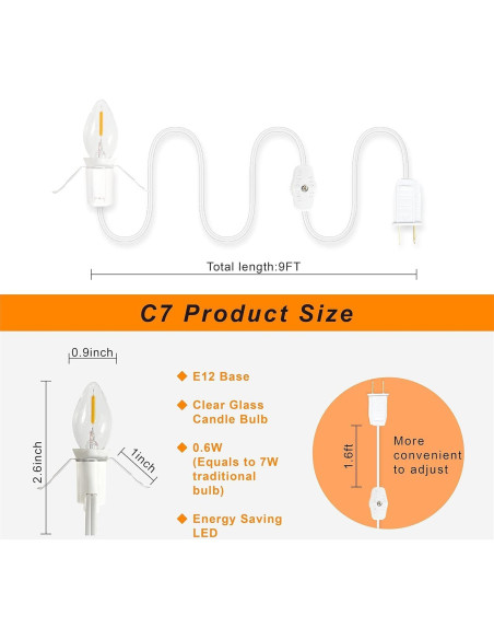 Cordón Accesorio Kiraralite 4 Bombillas LED 1.83m Blanco