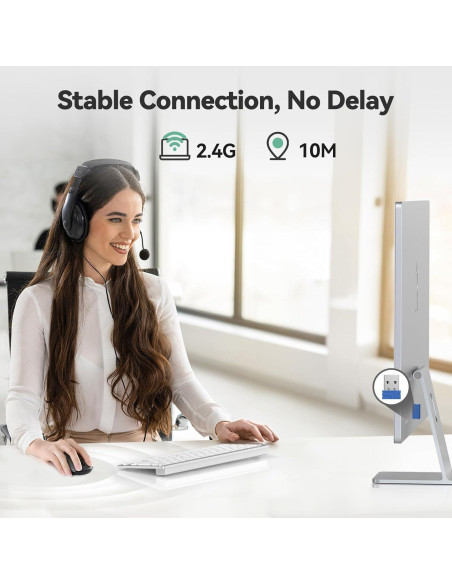 Ratón Inalámbrico TECKNET Pequeño Ergonómico 2.4G Negro