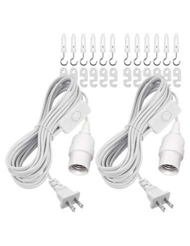 Cable de Extensión Colgante DiCUNO E26 6m con Interruptor - Paquete de 2