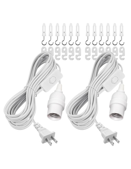Cable de Extensión Colgante DiCUNO E26 6m con Interruptor - Paquete de 2