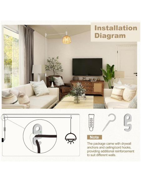 Cable de Extensión Colgante DiCUNO E26 6m con Interruptor - Paquete de 2