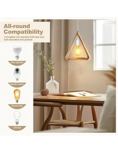 Cable de Extensión Colgante DiCUNO E26 6m con Interruptor - Paquete de 2