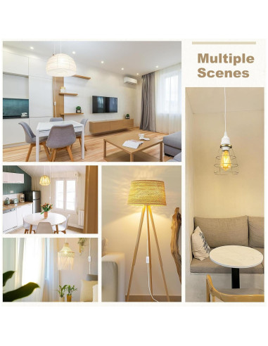 Cable de Extensión Colgante DiCUNO E26 6m con Interruptor - Paquete de 2