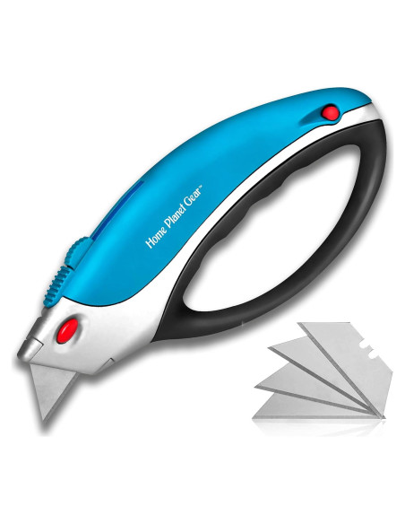 Cortador de Cajas Retráctil Home Planet Gear - Ergonómico Azul