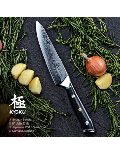 Cuchillo de Utilidad KYOKU 15.24 cm Acero Japonés VG10 Damasco 2