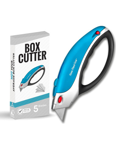 Cortador de Cajas Retráctil Home Planet Gear - Ergonómico Azul