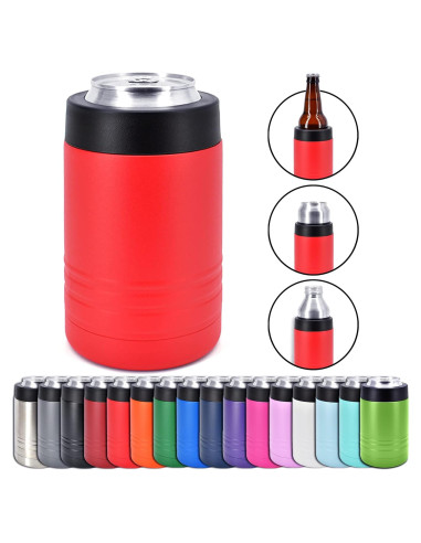 Enfriador de Latas Clear Water 12 oz Acero Inoxidable Rojo