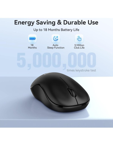 Ratón Inalámbrico TECKNET Pequeño Ergonómico 2.4G Negro