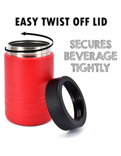 Enfriador de Latas Clear Water 12 oz Acero Inoxidable Rojo 2