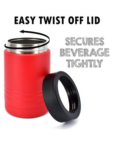 Enfriador de Latas Clear Water 12 oz Acero Inoxidable Rojo