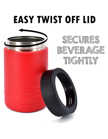 Enfriador de Latas Clear Water 12 oz Acero Inoxidable Rojo