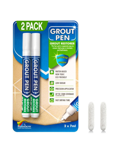 Marcador de Lechada Blanco RAINBOW 5mm - 2 Paquete con Puntas Extra