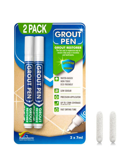 Marcador de Lechada Blanco RAINBOW 5mm - 2 Paquete con Puntas Extra