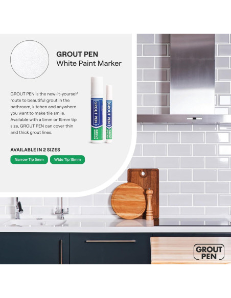 Marcador de Lechada Blanco RAINBOW 5mm - 2 Paquete con Puntas Extra