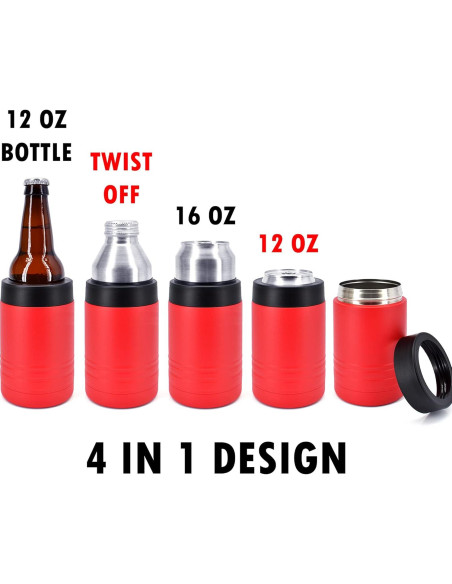 Enfriador de Latas Clear Water 12 oz Acero Inoxidable Rojo