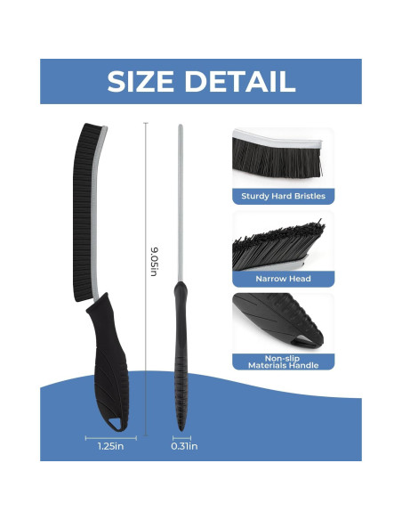 Cepillos de limpieza de ranuras CLEANGOR - 6 unidades, ergonómicos